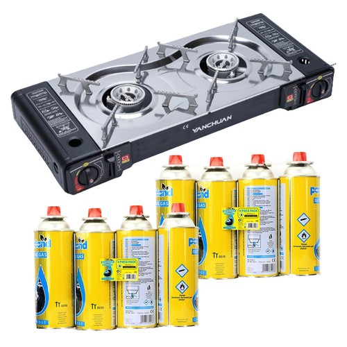 Portable double burner - portable, gas