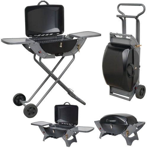 Folding gas barbecue combo - folding,